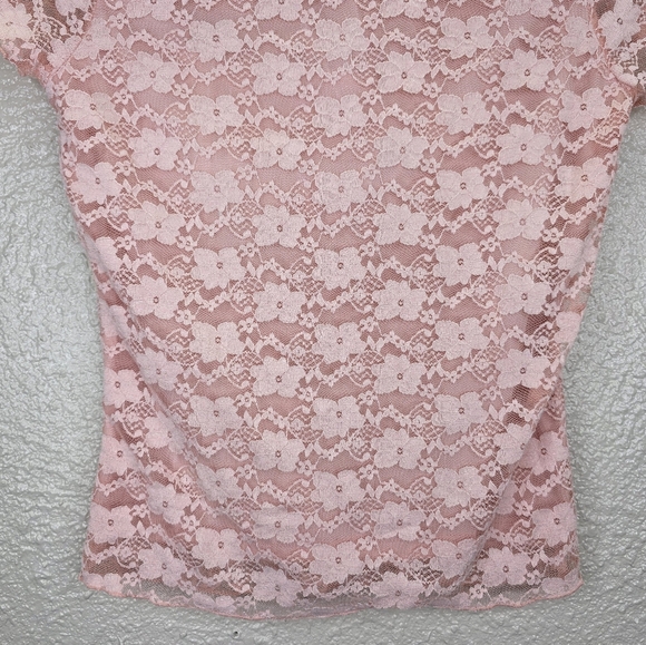 Sweet Society Pastel Pink Lace Coquette  Babydoll Short Top Juniors Size Small - Picture 11 of 15